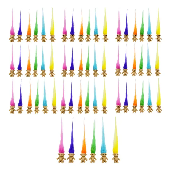 60pcs Muñecas Mini Troll De Pelo Largo, Colores 5cqsv