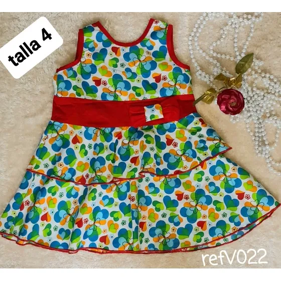 Vestido De Faralados Niña  Talla 4