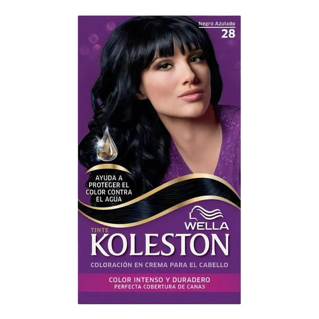 Kit Tintura Wella Professionals Koleston Coloración en crema tono 28 negro azulado para cabello