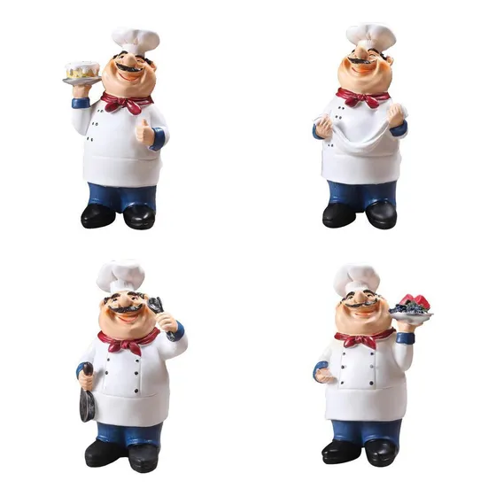 4 Piezas De Resina Sonriente, De Cocina, Adorno De En Hogar