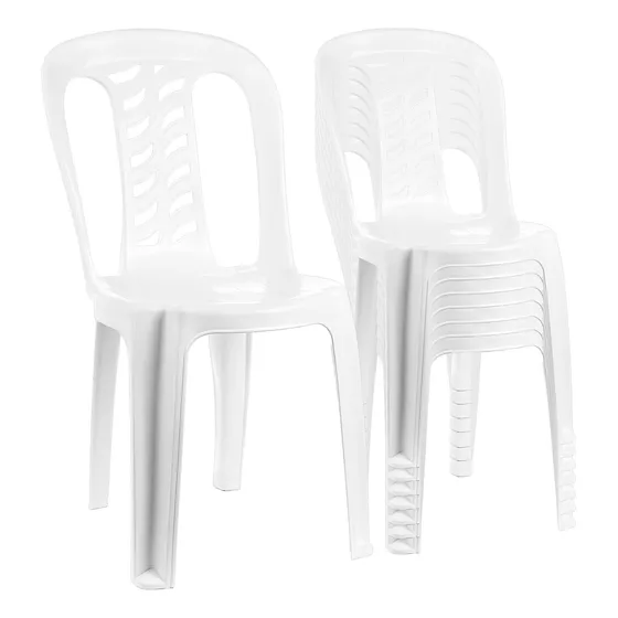 Silla Plastica X10 Reforzada Apilable Bistro Gardenlife
