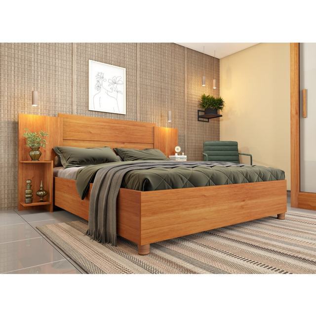 Cama Box Casal Monaco Queen Com Painel E Mesa De Cabeceira Cama Box Casal Monaco Queen Com Painel E Mesa De Cabeceira