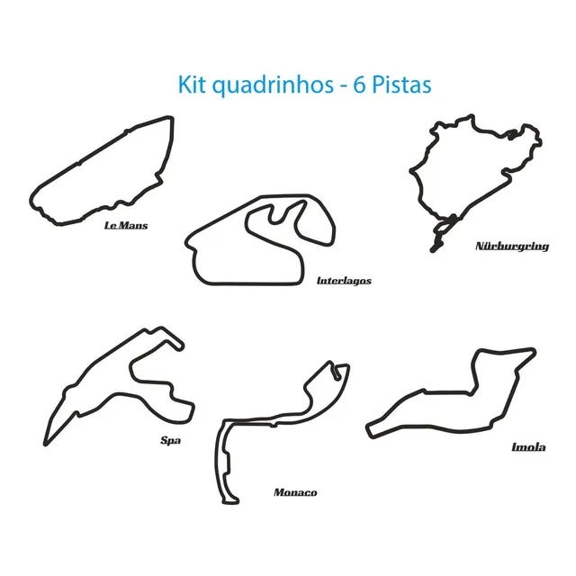 Kit Quadrinhos 6 Pistas / Decoração, F1 - Fórmula 1
