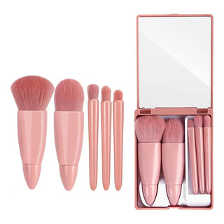 Estuche Para Brochas De Maquillaje Con Espejo, 5 Unidades Estuche Para Brochas De Maquillaje Con Espejo, 5 Unidades