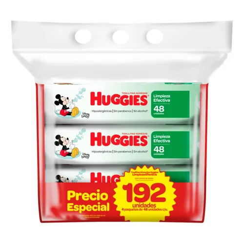Huggies Toalla Humeda Limpieza Efectiva X 192 U