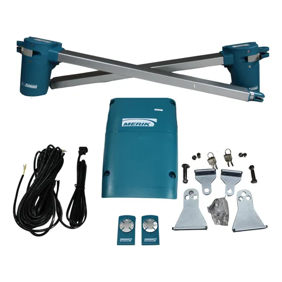 Pistón neumático para puertas Merik Powertech 200M turquesa de 1.8m de largo con fuerza de 2kN