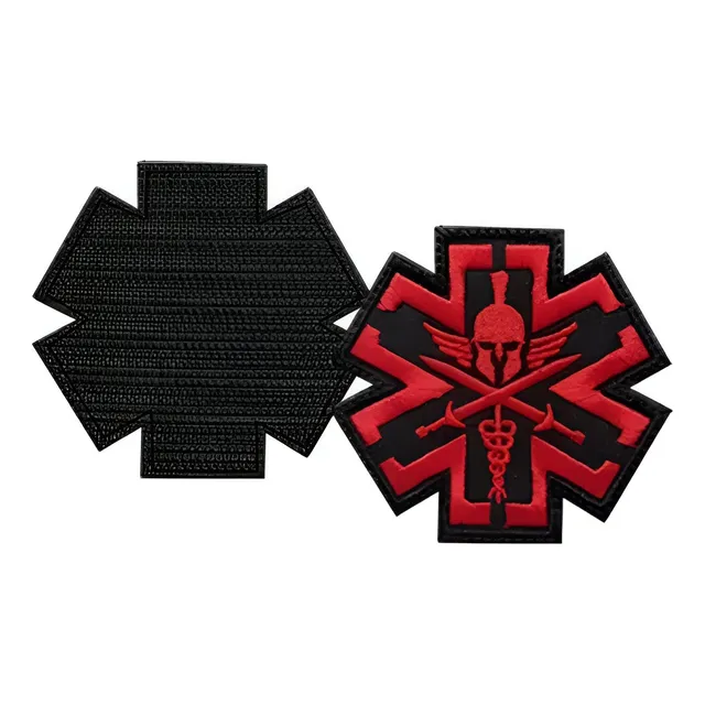 Parche Bordado Paramedico Tactico Cruz Airsoft Espada Velcro