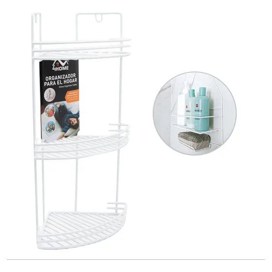 Organizador Para Baño De 3 Tramos Blanco. 4home.