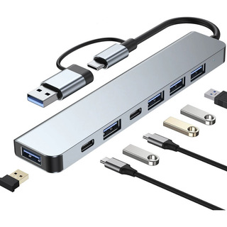 Estación De Acoplamiento Usb-c 3.0 Hub 7 En 1 De 5 Gbps Estación De Acoplamiento Usb-c 3.0 Hub 7 En 1 De 5 Gbps