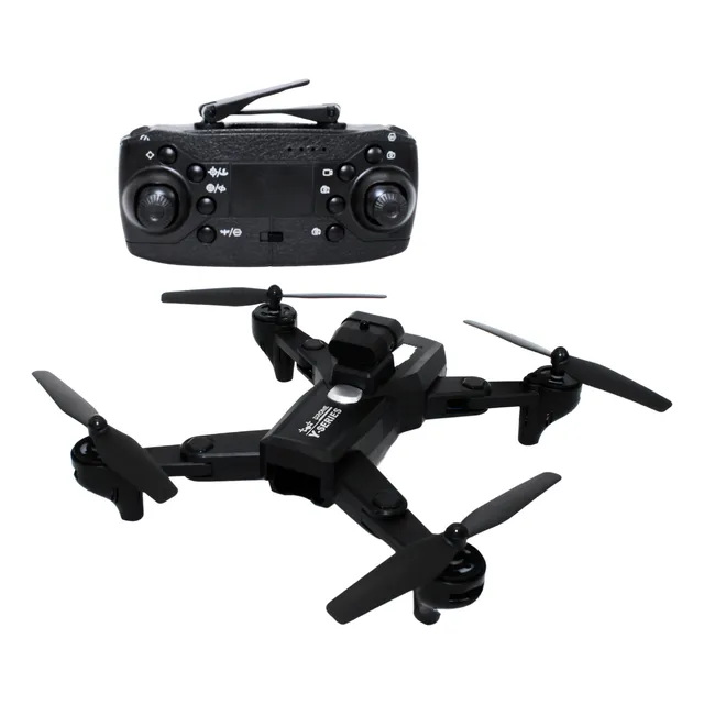 Drone Mini Y107 2 Cámaras Hd Conectividad Wifi 2.4 Ghz 120m Color Negro