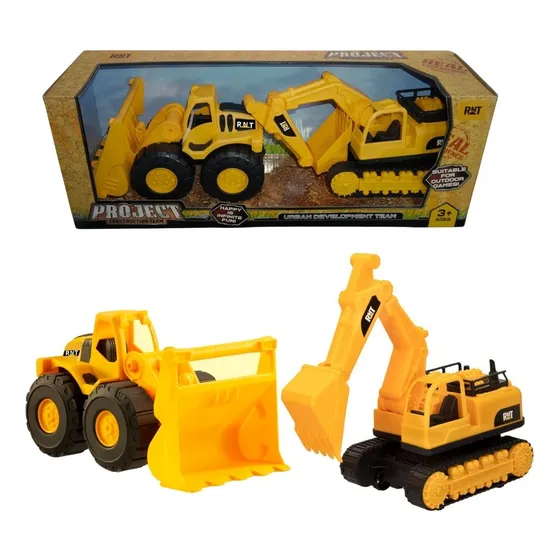 Juguete De Construccion Cargador Frontal Retroescavadora