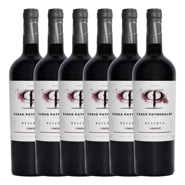 Vino Carmenere Casas Patronales Reserva 2018 750 cc Pack X 6 u