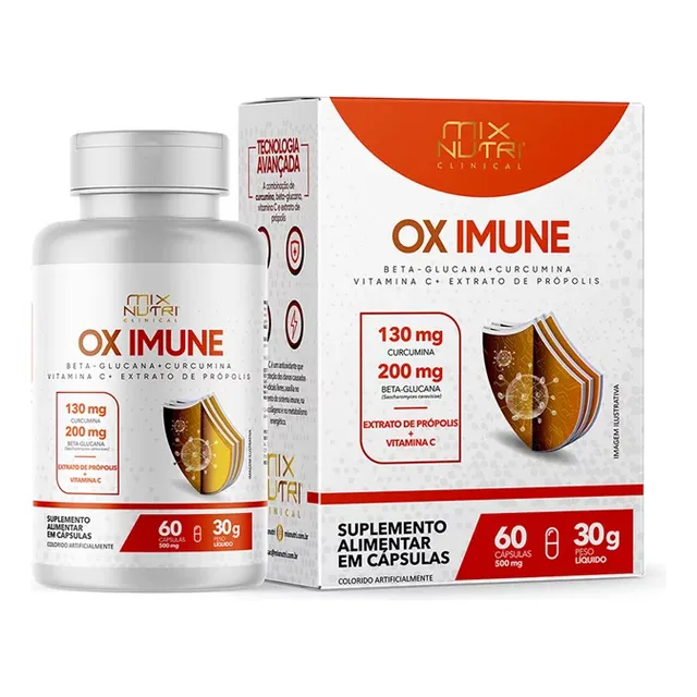 Ox Imune 60 Cápsulas Fortalece Sistema Imunológico Mix Nutri