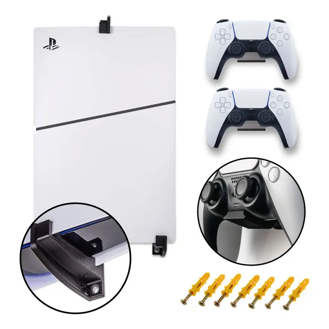 Soporte Para Ps5 Slim- Base De Pared + 2 Sop. De Control