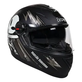 Capacete Fechado Mansão Maromba Fw3 Gtx Com Óculos Interno P Preto Liso Fosco 56