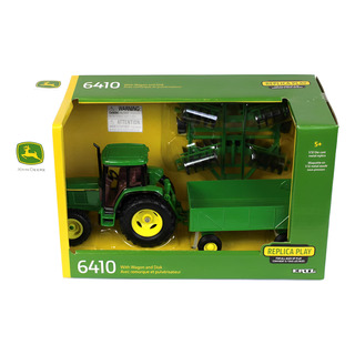 1:32 Tractor John Deere 6410 Con Vagón Y Disco Ertl 1:32 Tractor John Deere 6410 Con Vagón Y Disco Ertl