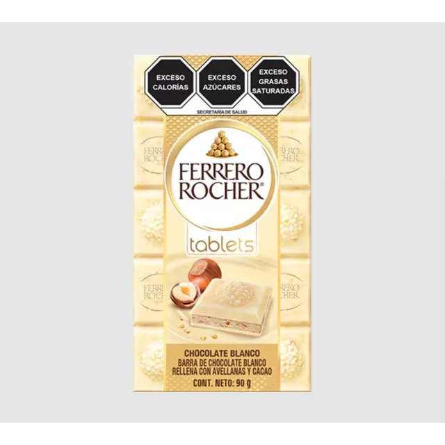 2 Pzas Barra De Chocolate Ferrero Rocher Tablets Blanco 90 G