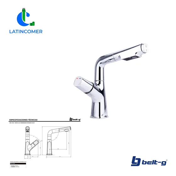 Grifo Lavamanos Monomando Extensible Valet. Gri-1538