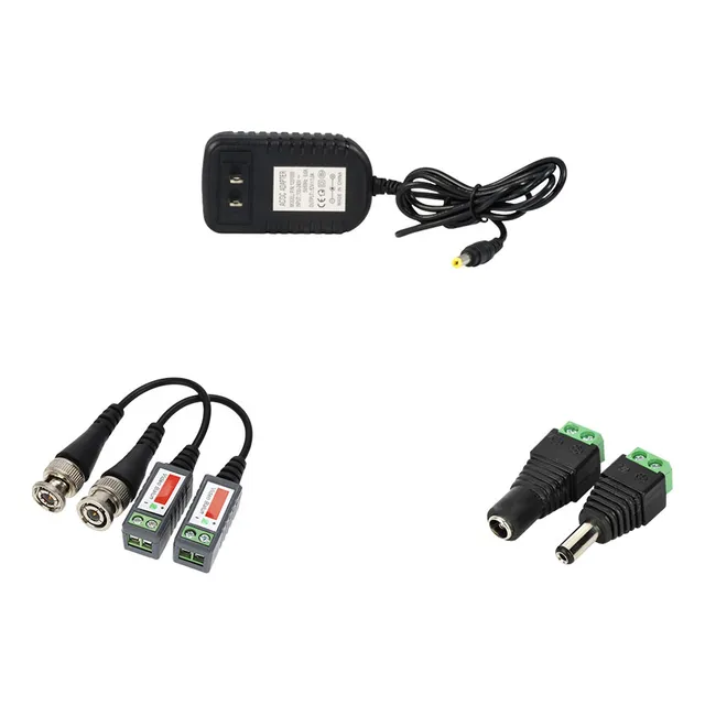 Accesorios Camaras Seguridad Fuente 12v 2amp, Par Dc, Balun