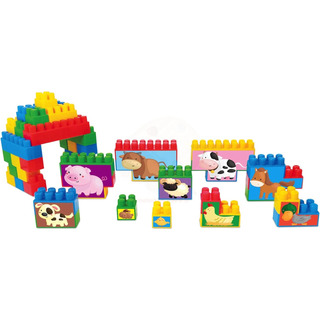 Blocos De Montar Brinquedo Infantil Encaixe Fazenda 48 Pçs Blocos De Montar Brinquedo Infantil Encaixe Fazenda 48 Pçs