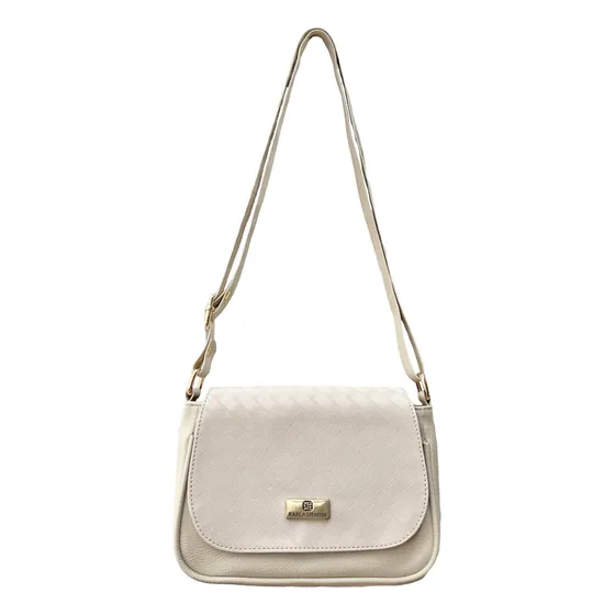 Bolso Manos Libres Pequeño Cruzado Dama Mujer Karla Chacon Color Beige