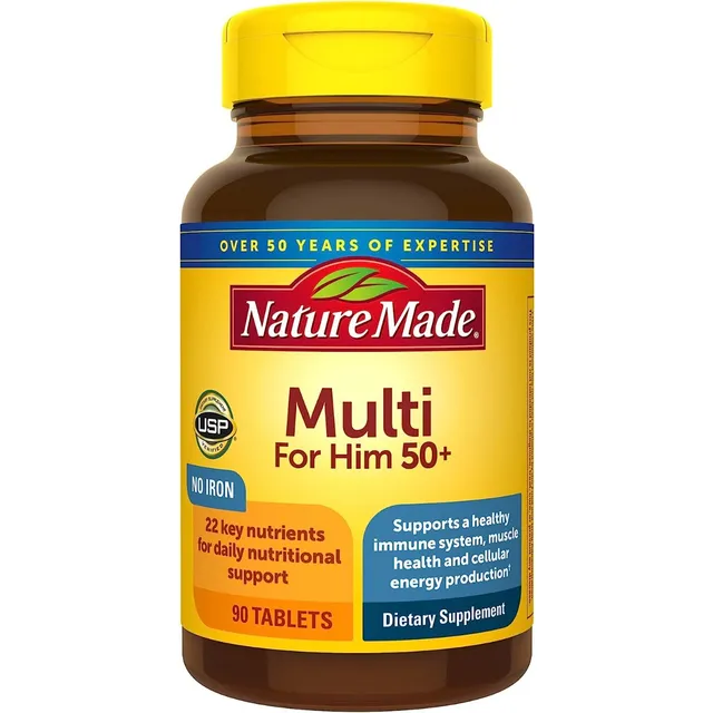 Multivitaminico Para Hombres 50+ Nature Made 90 Tabletas