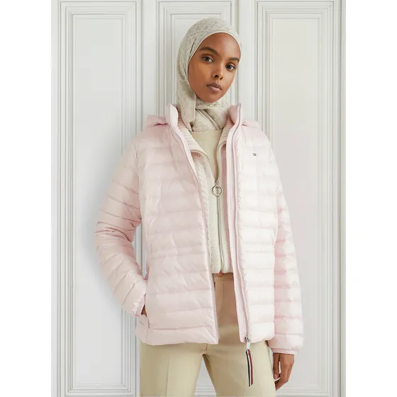 Chaqueta Impermeable Con Relleno De Plumón Mujer Rosa Tommy Hilfiger