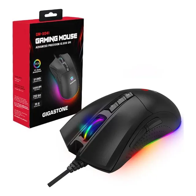 Ratón Gaming Gigastone Gm-x041 Rgb 12000 Dpi 8 Botones