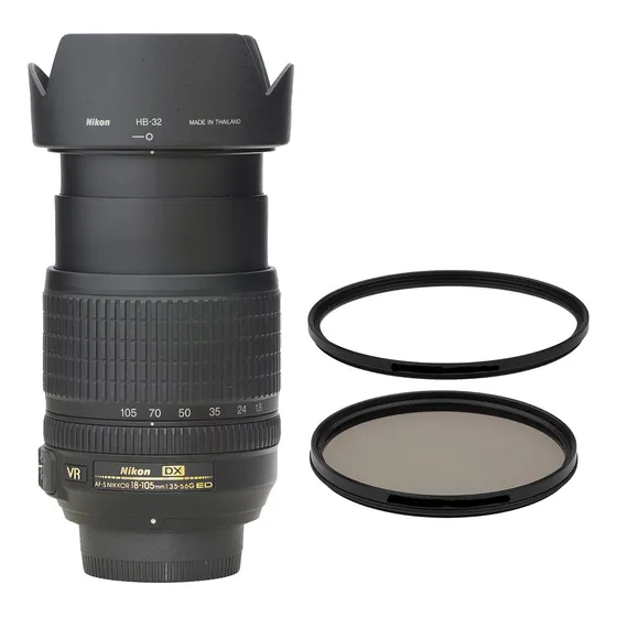 Objetiva Nikon 18-105mm Afs G Ed Dx Vr Novinha + 2 Filtros ! Nikon Preto