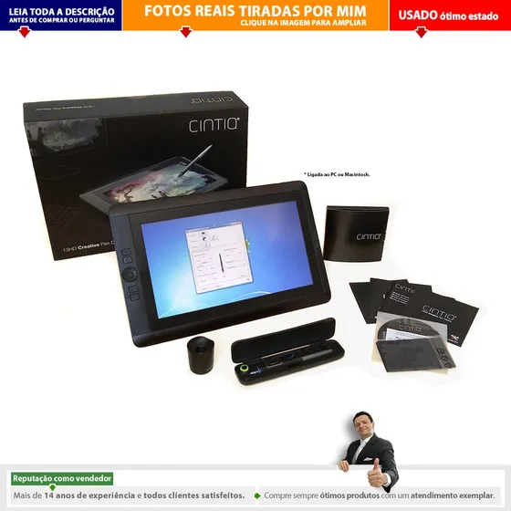 Mesa Digitalizadora Wacom Cintiq 13hd C/ Monitor Lcd Dtk1300