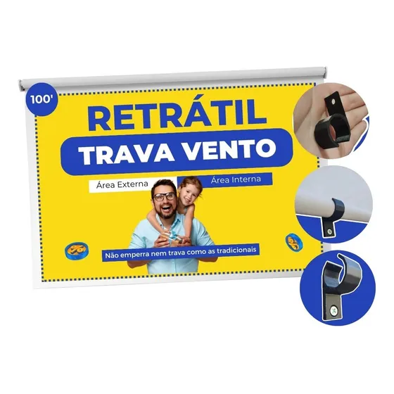 Tela Telão Projetor Projeçao Datashow Retratil Extern Intern