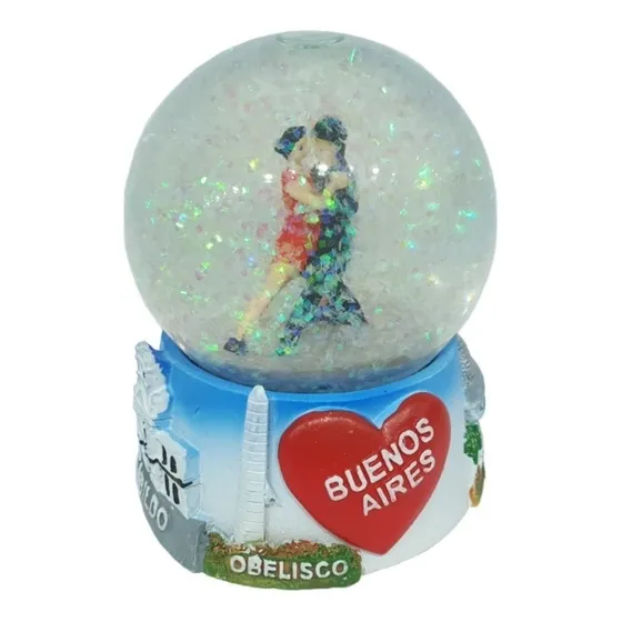 Globo Vidrio Nieve Adorno Varios Modelos 9cm Alt Polirresina