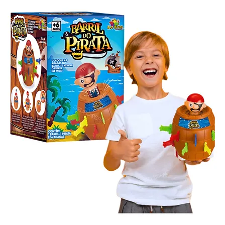 Brinquedo Jogo Barril Pula Pirata Crianca Infantil Diversao Baratotal Store