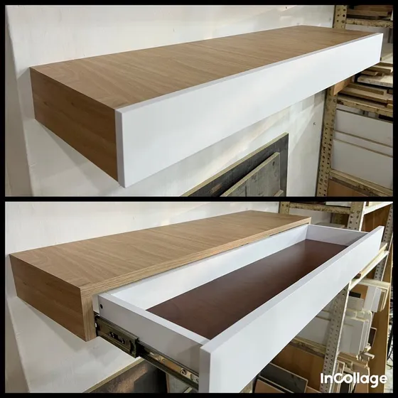 Repisa Flotante Con Gaveta 60x30x10cm