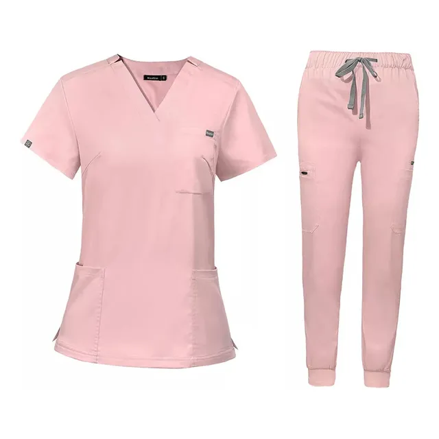 Conjunto Uniforme De Esfoliação Com Bolsos E Calças De Enfer