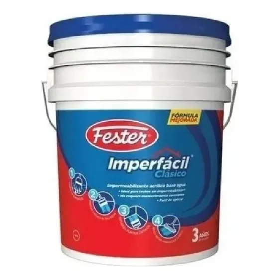Impermeabilizante Acrílico Imperfácil 3 Años 19 Litros Color Blanco Fester