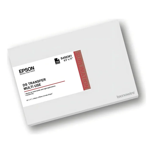 Papel Para Sublimación Epson 8.5 X 11 Pulgadas 100 Hojas