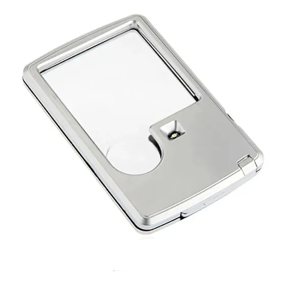 Lupa Pequeña De Bolsillo Con Luz Led 3x 6x