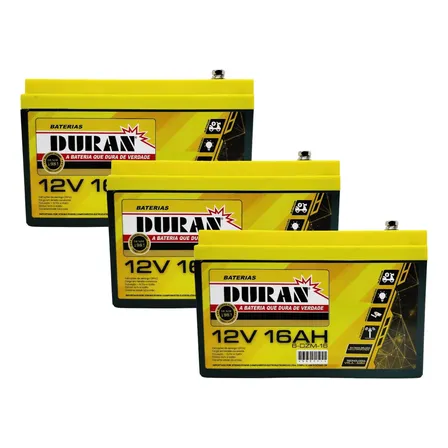 Kit 3 Bateria 12v 16ah Patinete Elétrico Two Dogs 1000w 36v