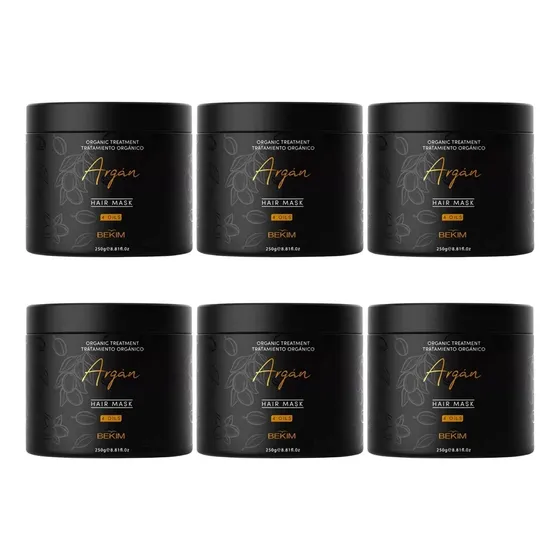 Mascara Capilar Nutricion Argan 4 Oils Bekim 250g Pack X6