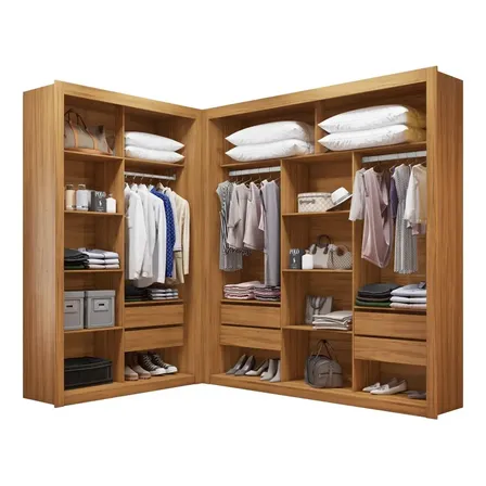 Closet Modulado 6 Gavetas Amoudi Móveis Cor Freijó