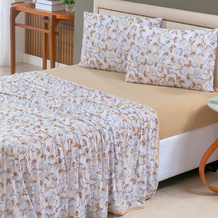 Jogo De Cama Queen Malha 100% Algodão 04 Peças Estampado Jogo De Cama Queen Malha 100% Algodão 04 Peças Estampado