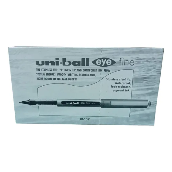 Lapicera Uni Ball Ub157 Roller Gel Uni Eye Fine X 12 Negro