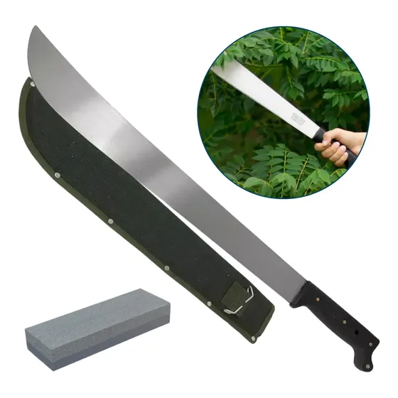 Machete Outdoor Acero Inoxidable Con Funda Y Piedra Afilar