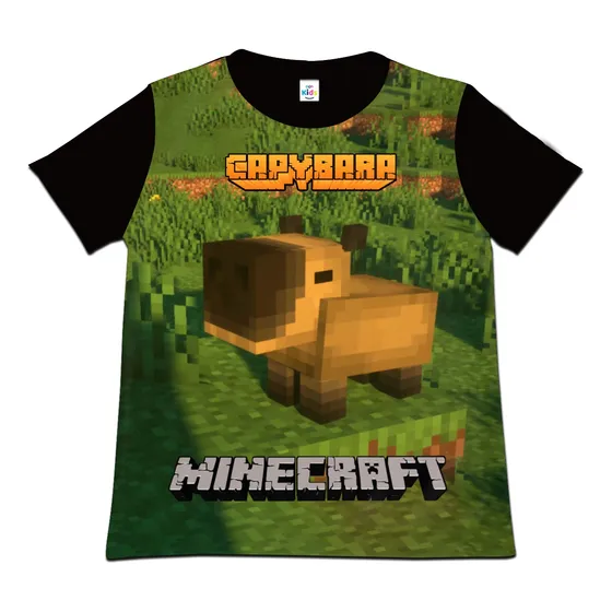 Franela Camisa Para Niño Capibara Capivara Minecraft