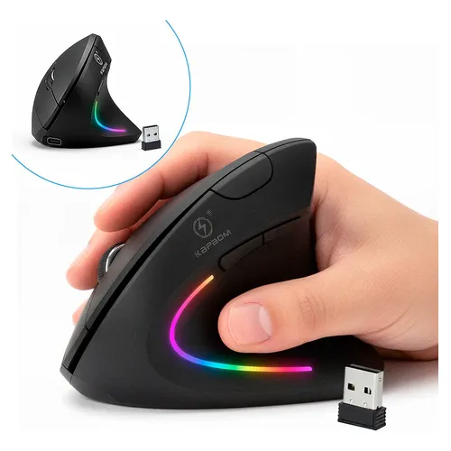 Mouse Vertical Ergonômico Fire Phoenix Bluetooth 2.4G Preto