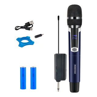 Dinámico Micrófono Inalámbrico Profesional Karaoke 2 Piezas Azul Oscuro Dinámico Micrófono Inalámbrico Profesional Karaoke 2 Piezas Azul Oscuro