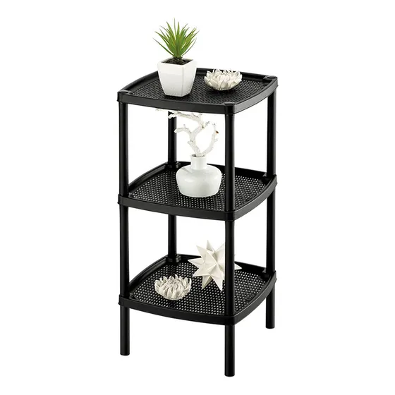 Mesa Estante Repisa Multiusos 3 Niveles Cuadrada Rimax Color Negro Rayas