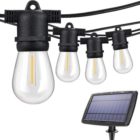 Guirnalda Luces Solar 7,5mt Exterior Maxwell STRING SOLAR + 10 Ampolletas