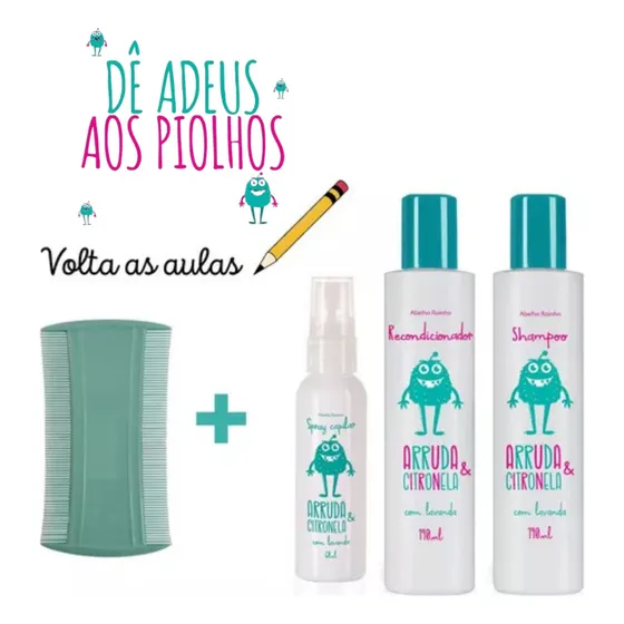 Shampoo Arruda E Citronela - Higiene Completa Contra Piolhos